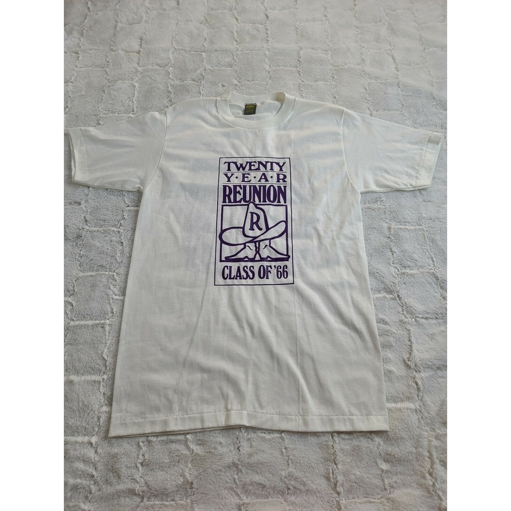 Vtg '86 Jerzees by Russell Single Stitch Shirt Size M 20yr Reunion Class of '66